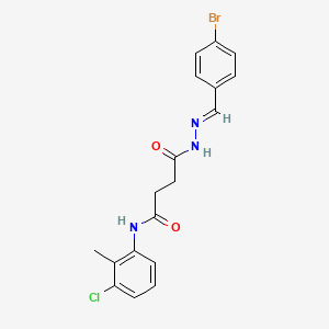 molecular formula C18H17BrClN3O2 B11567034 4-[(2E)-2-(4-bromobenzylidene)hydrazinyl]-N-(3-chloro-2-methylphenyl)-4-oxobutanamide 