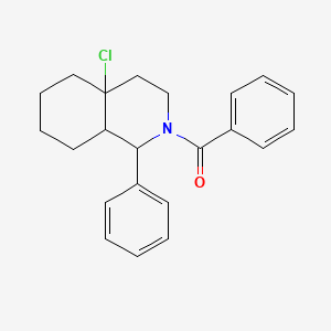 molecular formula C22H24ClNO B11567339 Isoquinoline, 2-benzoyl-4a-chlorodecahydro-1-phenyl- 