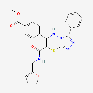 molecular formula C24H21N5O4S B11567782 methyl 4-{7-[(furan-2-ylmethyl)carbamoyl]-3-phenyl-6,7-dihydro-5H-[1,2,4]triazolo[3,4-b][1,3,4]thiadiazin-6-yl}benzoate 