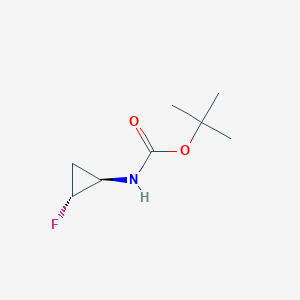 molecular formula C8H14FNO2 B115679 tert-butyl N-[trans-2-fluorocyclopropyl]carbamate CAS No. 146726-40-1