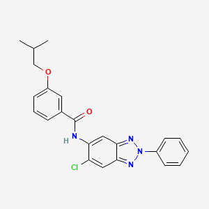 molecular formula C23H21ClN4O2 B11568045 N-(6-chloro-2-phenyl-2H-benzotriazol-5-yl)-3-(2-methylpropoxy)benzamide 