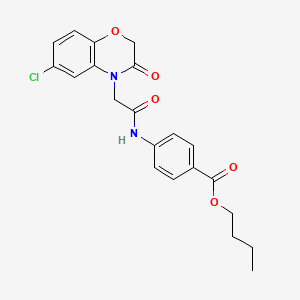 molecular formula C21H21ClN2O5 B11568098 butyl 4-{[(6-chloro-3-oxo-2,3-dihydro-4H-1,4-benzoxazin-4-yl)acetyl]amino}benzoate 