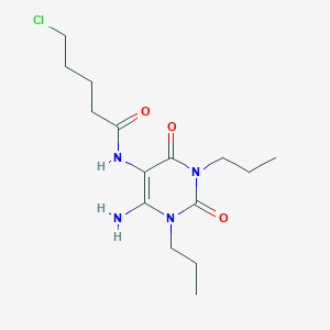 molecular formula C15H25ClN4O3 B115683 N-(4-amino-2,6-dioxo-1,3-dipropylpyrimidin-5-yl)-5-chloropentanamide CAS No. 155930-18-0