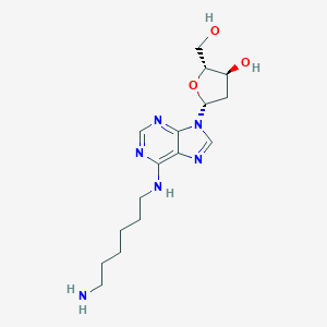 molecular formula C16H26N6O3 B115686 N6-(6-Aminohexyl)-2'-deoxyadenosine CAS No. 147218-60-8