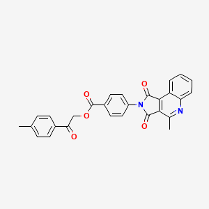 molecular formula C28H20N2O5 B11569010 2-(4-methylphenyl)-2-oxoethyl 4-(4-methyl-1,3-dioxo-1,3-dihydro-2H-pyrrolo[3,4-c]quinolin-2-yl)benzoate 