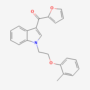 molecular formula C22H19NO3 B11569013 furan-2-yl{1-[2-(2-methylphenoxy)ethyl]-1H-indol-3-yl}methanone 