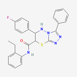 molecular formula C25H22FN5OS B11569143 N-(2-ethylphenyl)-6-(4-fluorophenyl)-3-phenyl-6,7-dihydro-5H-[1,2,4]triazolo[3,4-b][1,3,4]thiadiazine-7-carboxamide 