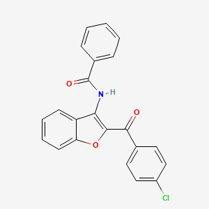 molecular formula C22H14ClNO3 B11569198 N-[2-(4-chlorobenzoyl)-1-benzofuran-3-yl]benzamide 