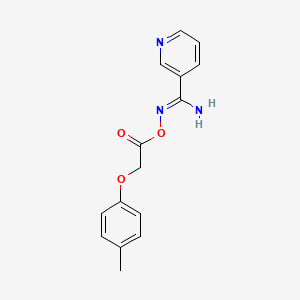 molecular formula C15H15N3O3 B11569735 N'-{[2-(4-methylphenoxy)acetyl]oxy}pyridine-3-carboximidamide 