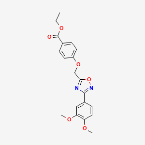 molecular formula C20H20N2O6 B11570019 Ethyl 4-{[3-(3,4-dimethoxyphenyl)-1,2,4-oxadiazol-5-yl]methoxy}benzoate 