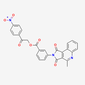 molecular formula C27H17N3O7 B11570061 2-(4-nitrophenyl)-2-oxoethyl 3-(4-methyl-1,3-dioxo-1,3-dihydro-2H-pyrrolo[3,4-c]quinolin-2-yl)benzoate 