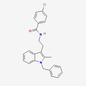 molecular formula C25H23ClN2O B11570080 N-[2-(1-benzyl-2-methyl-1H-indol-3-yl)ethyl]-4-chlorobenzamide 