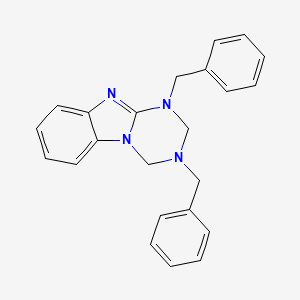 molecular formula C23H22N4 B11570144 1,3-Dibenzyl-1,2,3,4-tetrahydro[1,3,5]triazino[1,2-a]benzimidazole 