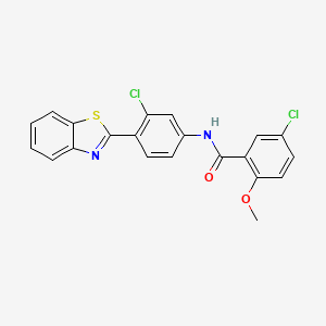 molecular formula C21H14Cl2N2O2S B11570541 N-[4-(1,3-benzothiazol-2-yl)-3-chlorophenyl]-5-chloro-2-methoxybenzamide 