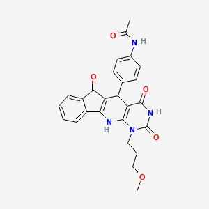 molecular formula C26H24N4O5 B11570602 N-[4-[7-(3-methoxypropyl)-4,6,17-trioxo-5,7,9-triazatetracyclo[8.7.0.03,8.011,16]heptadeca-1(10),3(8),11,13,15-pentaen-2-yl]phenyl]acetamide 