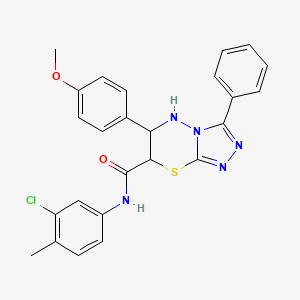 molecular formula C25H22ClN5O2S B11570664 N-(3-chloro-4-methylphenyl)-6-(4-methoxyphenyl)-3-phenyl-6,7-dihydro-5H-[1,2,4]triazolo[3,4-b][1,3,4]thiadiazine-7-carboxamide 