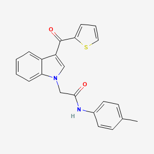 molecular formula C22H18N2O2S B11570899 N-(4-methylphenyl)-2-[3-(thiophen-2-ylcarbonyl)-1H-indol-1-yl]acetamide 