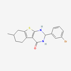 molecular formula C17H17BrN2OS B11570909 2-(3-Bromophenyl)-7-methyl-1,2,5,6,7,8-hexahydro[1]benzothieno[2,3-d]pyrimidin-4-ol 