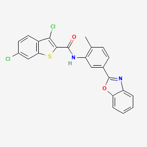 molecular formula C23H14Cl2N2O2S B11571269 N-[5-(1,3-benzoxazol-2-yl)-2-methylphenyl]-3,6-dichloro-1-benzothiophene-2-carboxamide 