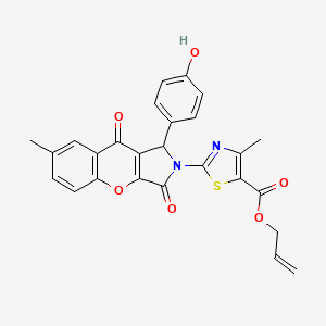molecular formula C26H20N2O6S B11571326 prop-2-en-1-yl 2-[1-(4-hydroxyphenyl)-7-methyl-3,9-dioxo-3,9-dihydrochromeno[2,3-c]pyrrol-2(1H)-yl]-4-methyl-1,3-thiazole-5-carboxylate 