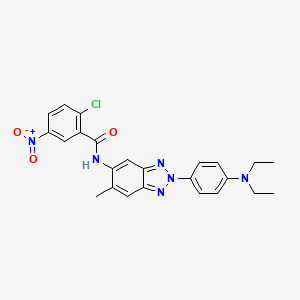 molecular formula C24H23ClN6O3 B11571433 2-chloro-N-{2-[4-(diethylamino)phenyl]-6-methyl-2H-benzotriazol-5-yl}-5-nitrobenzamide 