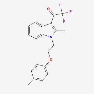 molecular formula C20H18F3NO2 B11571437 2,2,2-trifluoro-1-{2-methyl-1-[2-(4-methylphenoxy)ethyl]-1H-indol-3-yl}ethanone 