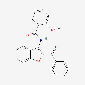molecular formula C23H17NO4 B11571543 N-(2-benzoyl-1-benzofuran-3-yl)-2-methoxybenzamide 