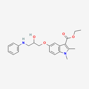 molecular formula C22H26N2O4 B11571624 ethyl 5-[2-hydroxy-3-(phenylamino)propoxy]-1,2-dimethyl-1H-indole-3-carboxylate 