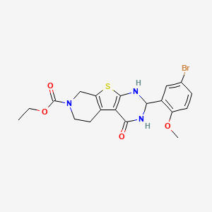 molecular formula C19H20BrN3O4S B11571744 ethyl 5-(5-bromo-2-methoxyphenyl)-3-oxo-8-thia-4,6,11-triazatricyclo[7.4.0.02,7]trideca-1(9),2(7)-diene-11-carboxylate 