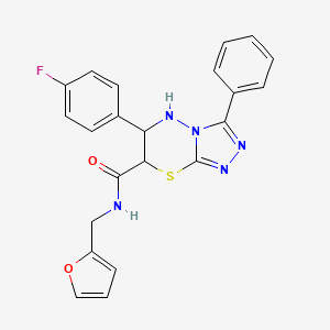 molecular formula C22H18FN5O2S B11571745 6-(4-fluorophenyl)-N-(furan-2-ylmethyl)-3-phenyl-6,7-dihydro-5H-[1,2,4]triazolo[3,4-b][1,3,4]thiadiazine-7-carboxamide 