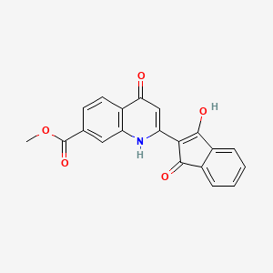 molecular formula C20H13NO5 B11571802 methyl 2-(1,3-dioxo-1,3-dihydro-2H-inden-2-ylidene)-4-hydroxy-1,2-dihydroquinoline-7-carboxylate 