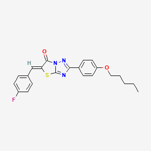 molecular formula C22H20FN3O2S B11571818 (5Z)-5-(4-fluorobenzylidene)-2-[4-(pentyloxy)phenyl][1,3]thiazolo[3,2-b][1,2,4]triazol-6(5H)-one 
