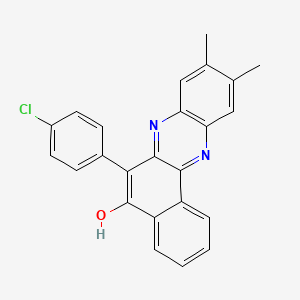 molecular formula C24H17ClN2O B11571845 6-(4-Chlorophenyl)-9,10-dimethylbenzo[a]phenazin-5-ol 