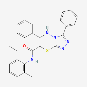 molecular formula C26H25N5OS B11572042 N-(2-ethyl-6-methylphenyl)-3,6-diphenyl-6,7-dihydro-5H-[1,2,4]triazolo[3,4-b][1,3,4]thiadiazine-7-carboxamide 