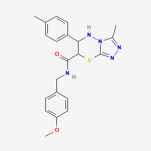 molecular formula C21H23N5O2S B11572130 N-(4-methoxybenzyl)-3-methyl-6-(4-methylphenyl)-6,7-dihydro-5H-[1,2,4]triazolo[3,4-b][1,3,4]thiadiazine-7-carboxamide 