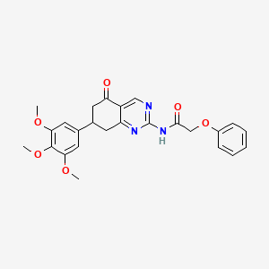 molecular formula C25H25N3O6 B11572196 N-[5-oxo-7-(3,4,5-trimethoxyphenyl)-5,6,7,8-tetrahydroquinazolin-2-yl]-2-phenoxyacetamide 