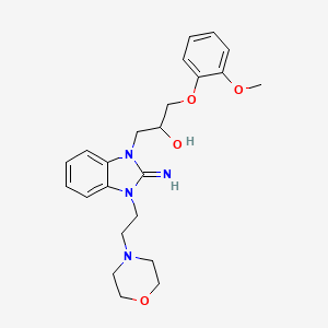 molecular formula C23H30N4O4 B11572386 1-{2-imino-3-[2-(morpholin-4-yl)ethyl]-2,3-dihydro-1H-benzimidazol-1-yl}-3-(2-methoxyphenoxy)propan-2-ol 