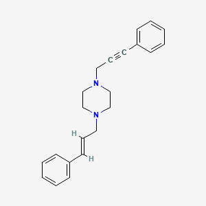 molecular formula C22H24N2 B11572398 1-[(2E)-3-phenylprop-2-en-1-yl]-4-(3-phenylprop-2-yn-1-yl)piperazine 