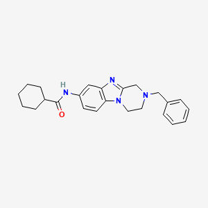 molecular formula C24H28N4O B11572597 N-(2-benzyl-1,2,3,4-tetrahydropyrazino[1,2-a]benzimidazol-8-yl)cyclohexanecarboxamide 
