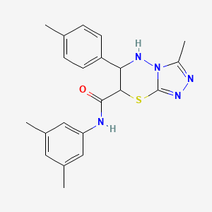 molecular formula C21H23N5OS B11572745 N-(3,5-dimethylphenyl)-3-methyl-6-(4-methylphenyl)-6,7-dihydro-5H-[1,2,4]triazolo[3,4-b][1,3,4]thiadiazine-7-carboxamide 