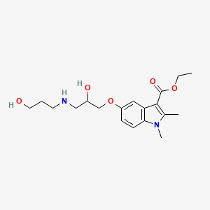 molecular formula C19H28N2O5 B11572760 ethyl 5-{2-hydroxy-3-[(3-hydroxypropyl)amino]propoxy}-1,2-dimethyl-1H-indole-3-carboxylate 