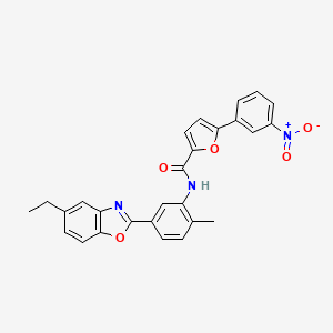 molecular formula C27H21N3O5 B11572902 N-[5-(5-ethyl-1,3-benzoxazol-2-yl)-2-methylphenyl]-5-(3-nitrophenyl)furan-2-carboxamide 