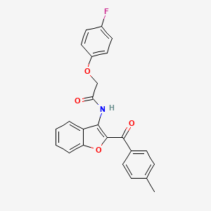 molecular formula C24H18FNO4 B11573022 2-(4-fluorophenoxy)-N-[2-(4-methylbenzoyl)-1-benzofuran-3-yl]acetamide 