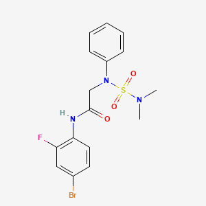 molecular formula C16H17BrFN3O3S B11573049 N-(4-Bromo-2-fluorophenyl)-2-[(dimethylsulfamoyl)(phenyl)amino]acetamide 