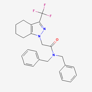 molecular formula C24H24F3N3O B11573059 N,N-Dibenzyl-2-(3-trifluoromethyl-4,5,6,7-tetrahydro-indazol-1-yl)-acetamide 