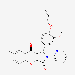 molecular formula C27H22N2O5 B11573083 1-[3-Methoxy-4-(prop-2-en-1-yloxy)phenyl]-7-methyl-2-(pyridin-2-yl)-1,2-dihydrochromeno[2,3-c]pyrrole-3,9-dione 