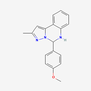 molecular formula C18H17N3O B11573107 Pyrazolo[1,5-c]quinazoline, 5,6-dihydro-5-(4-methoxyphenyl)-2-methyl- 