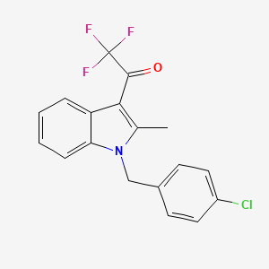 molecular formula C18H13ClF3NO B11573210 1-[1-(4-chlorobenzyl)-2-methyl-1H-indol-3-yl]-2,2,2-trifluoroethanone 