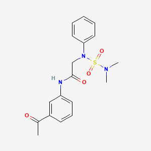 molecular formula C18H21N3O4S B11573215 N-(3-Acetylphenyl)-2-[(dimethylsulfamoyl)(phenyl)amino]acetamide 