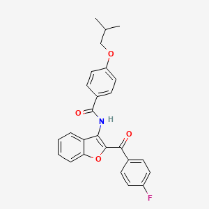 molecular formula C26H22FNO4 B11573287 N-[2-(4-fluorobenzoyl)-1-benzofuran-3-yl]-4-(2-methylpropoxy)benzamide 